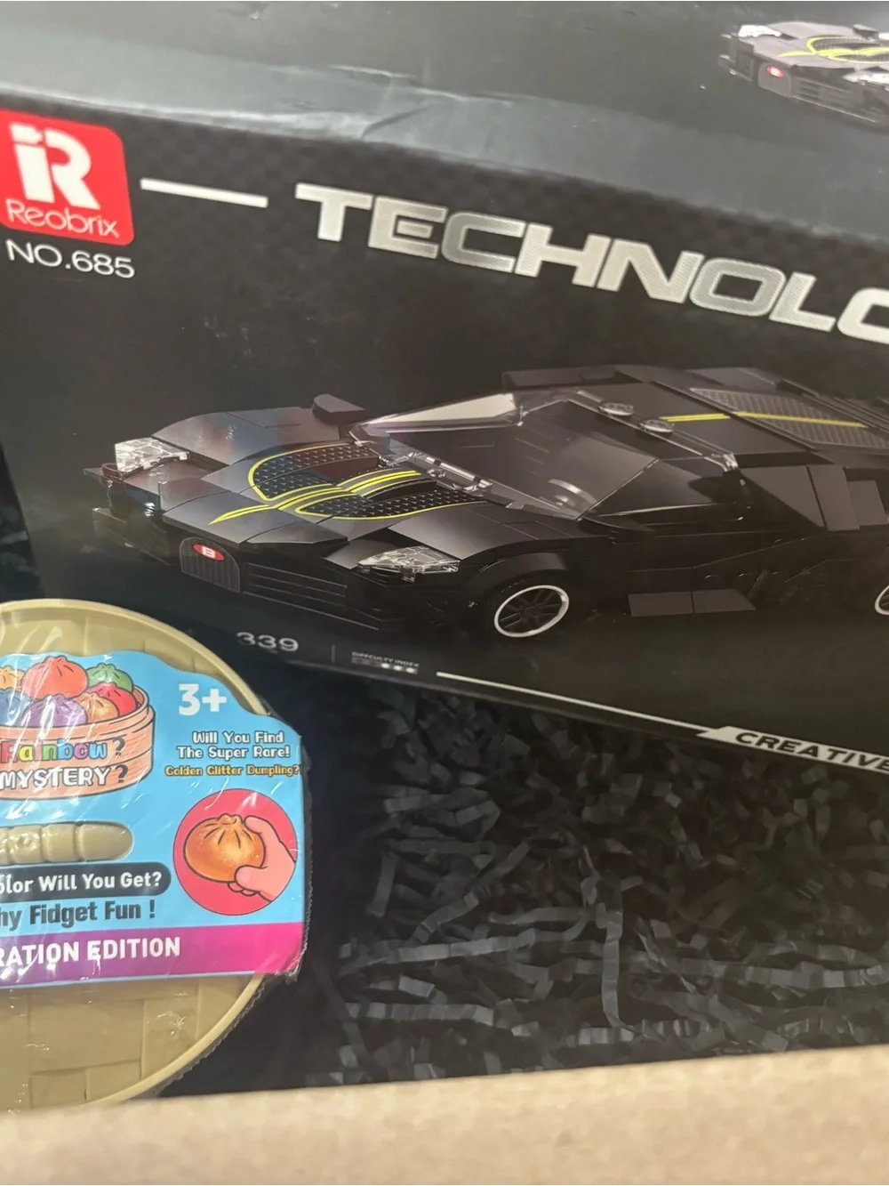 Reobrix Black Sports Car Building Set with discoloration edition dumpling